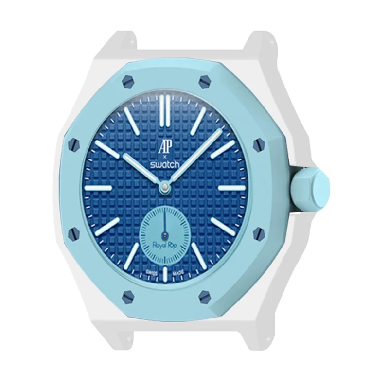 For Swatch Royal Pop Case 22mm Strap Interface PC Watch Protective Cover - White