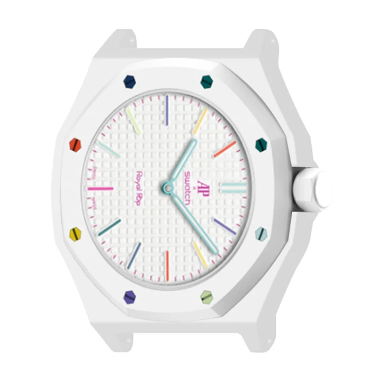 For Swatch Royal Pop Case 22mm Strap Interface PC Watch Protective Cover - White
