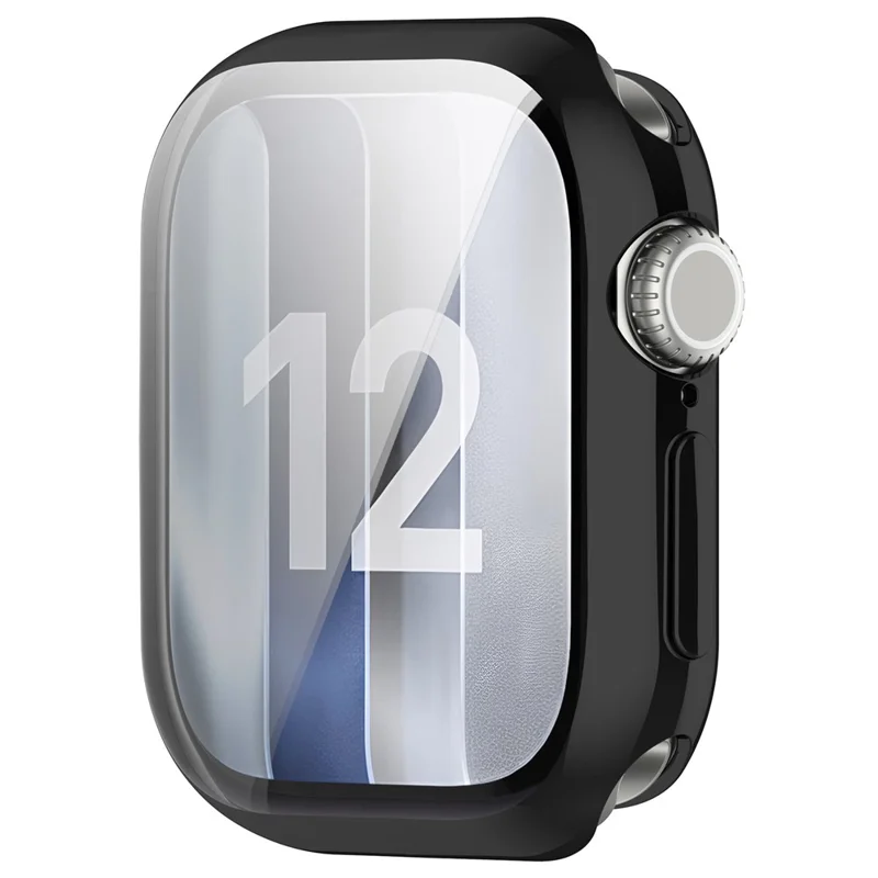For Apple Watch Series 12 43mm Full Coverage TPU Watch Cover Electroplated Protective Case - Electroplated Black