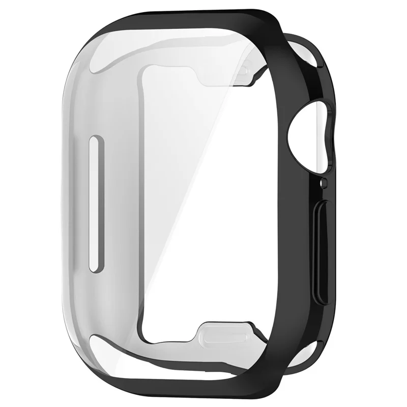 For Apple Watch Series 12 43mm Full Coverage TPU Watch Cover Electroplated Protective Case - Electroplated Black