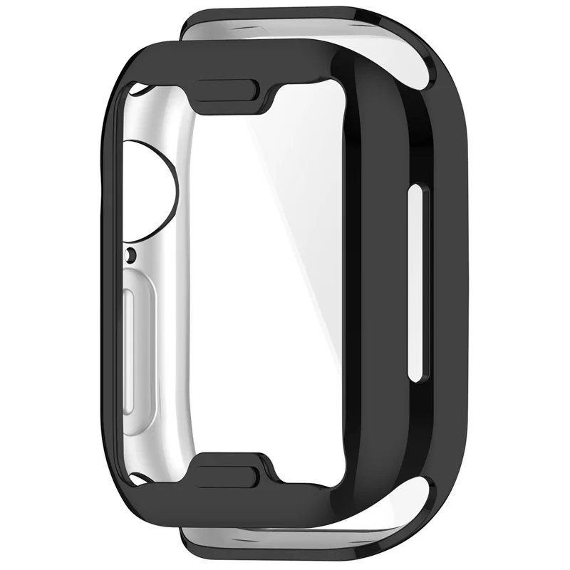 For Apple Watch Series 12 47mm Full Coverage TPU Watch Cover Electroplated Protective Case - Electroplated Black