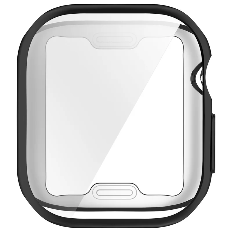 For Apple Watch Series 12 47mm Full Coverage TPU Watch Cover Electroplated Protective Case - Electroplated Black