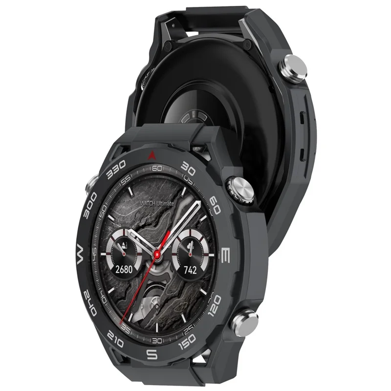 For Huawei Watch GT 7 46mm / GT 6 46mm PC Protective Case Smart Watch Transfer Cover Shell Scratch Resistant - Black