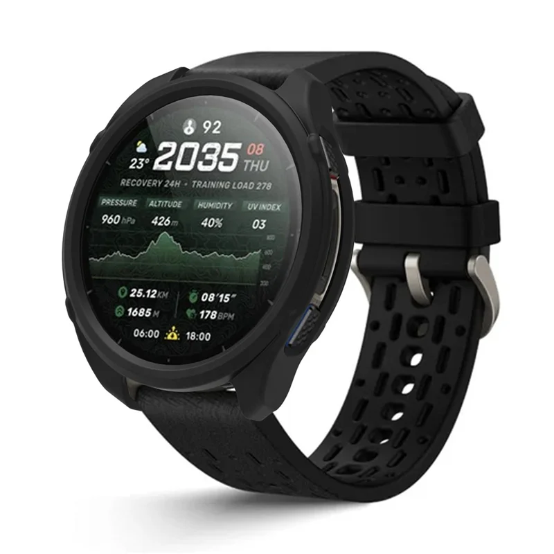 For Huami Amazfit Cheetah 2 Ultra Silicone Watch Case Shockproof Scratch Resistant Protective Cover - Black
