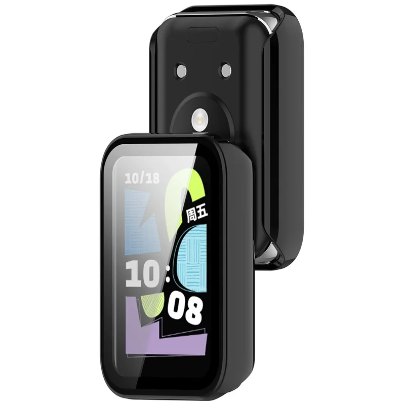 For Honor Band 11 Pro Protective Case PC + Tempered Glass Full Coverage Screen Protector Watch Cover - Black