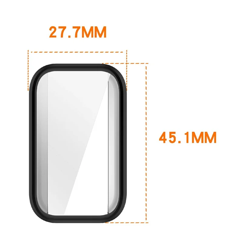 For Xiaomi Smart Band 11 Active Electroplating TPU Protective Cover Watch Case with Screen Film - Black