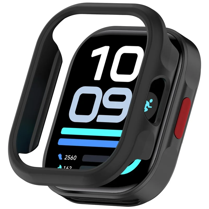 For Xiaomi Redmi Watch 6 Lite Watch Case Half-Wrapped Hollow Hard PC Protective Cover - Black