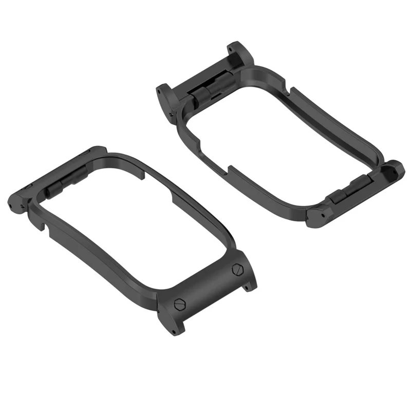 For Garmin CIRQA Smart Band Metal Watch Case Frame 20mm 4-Screw-Hole Strap Connector - Black