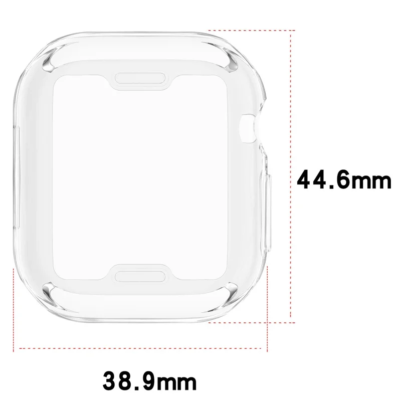 For Apple Watch Series 12 42mm Watch Case TPU Full Cover Protector - Transparent