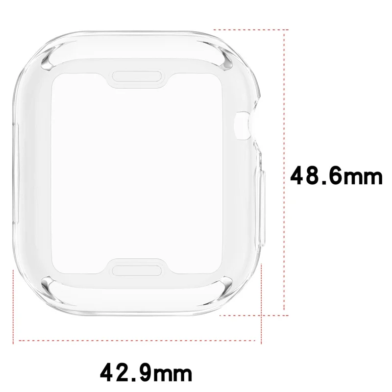 For Apple Watch Series 12 46mm Watch Case TPU Full Cover Protector - Transparent