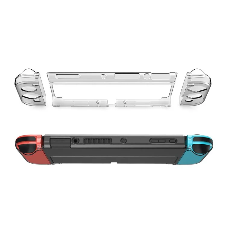 DOBE TNS-1133B 3-in-1 Detachable PC Transparent Protective Case Drop-proof Shell for Nintendo Switch OLED Left/Right Handles Host