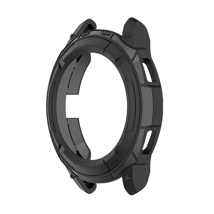 Solid Color Watch Frame Case Protector with Rotatable Bezel Ring for Samsung Galaxy Watch4 Classic 42mm - Black
