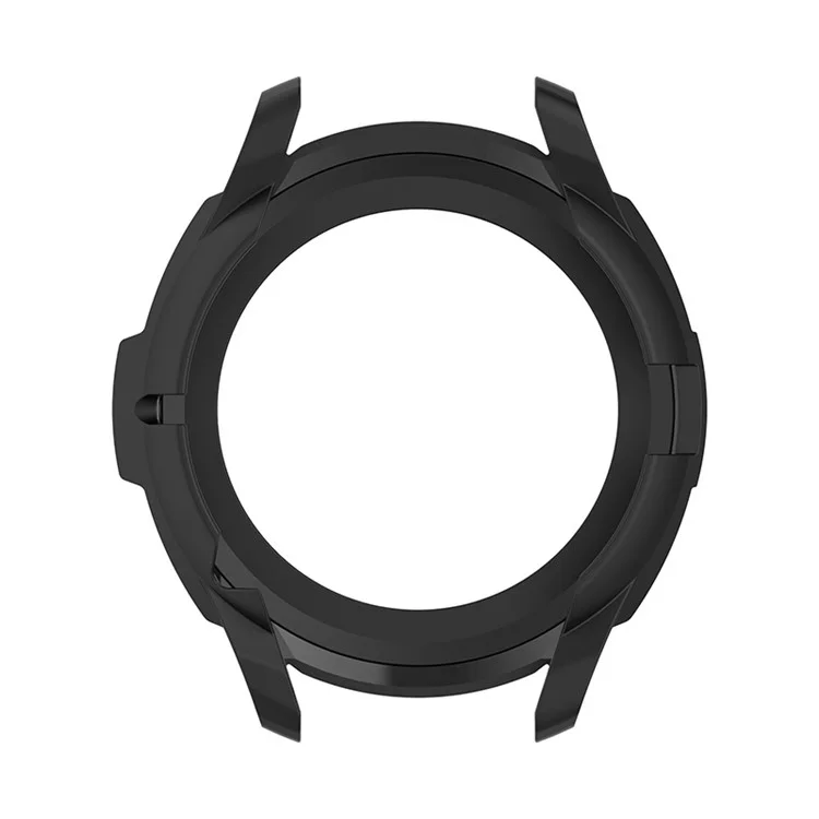 Solid Color Watch Frame Case Protector with Rotatable Bezel Ring for Samsung Galaxy Watch4 Classic 42mm - Black