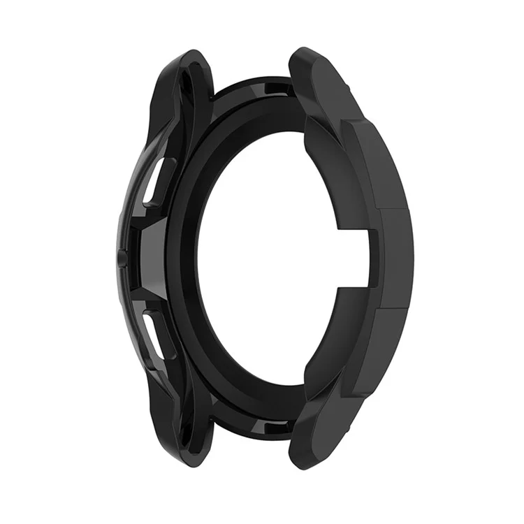 Solid Color Watch Frame Case Protector with Rotatable Bezel Ring for Samsung Galaxy Watch4 Classic 42mm - Black