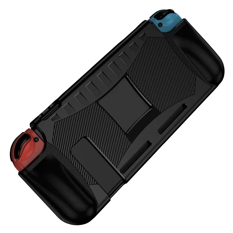 Shockproof TPU Protective Case Cover with Kickstand for Nintendo Switch - Black