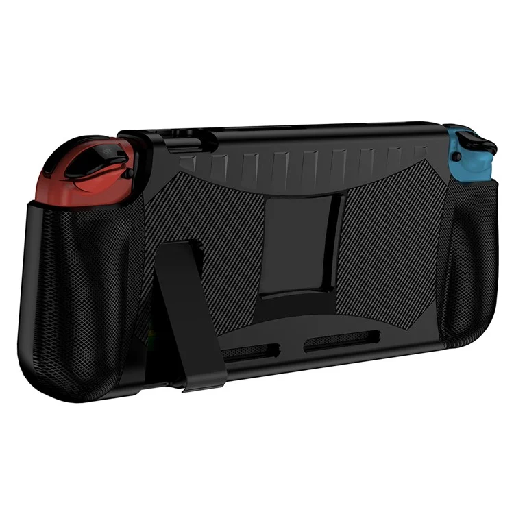Shockproof TPU Protective Case Cover with Kickstand for Nintendo Switch - Black