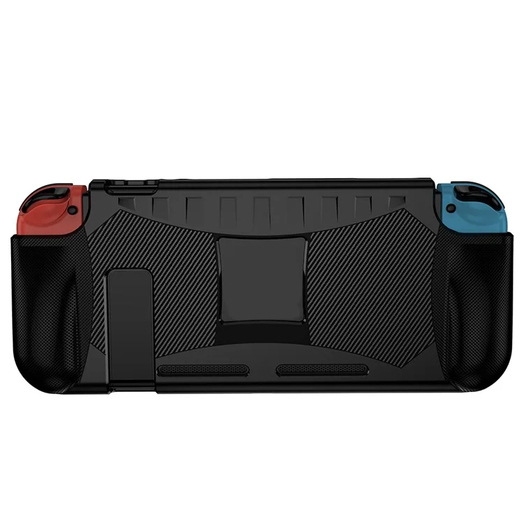 Shockproof TPU Protective Case Cover with Kickstand for Nintendo Switch - Black