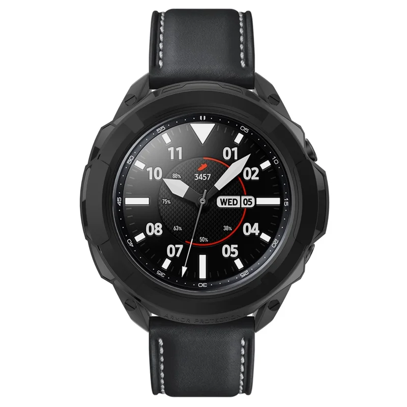 Soft TPU Armor Protective Watch Frame Case for Samsung Galaxy Watch3 45mm - Black