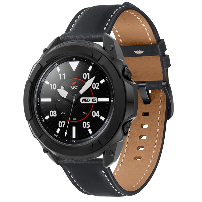Soft TPU Armor Protective Watch Frame Case for Samsung Galaxy Watch3 45mm - Black