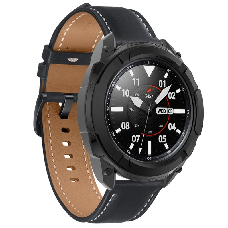 Soft TPU Armor Protective Watch Frame Case for Samsung Galaxy Watch3 45mm - Black