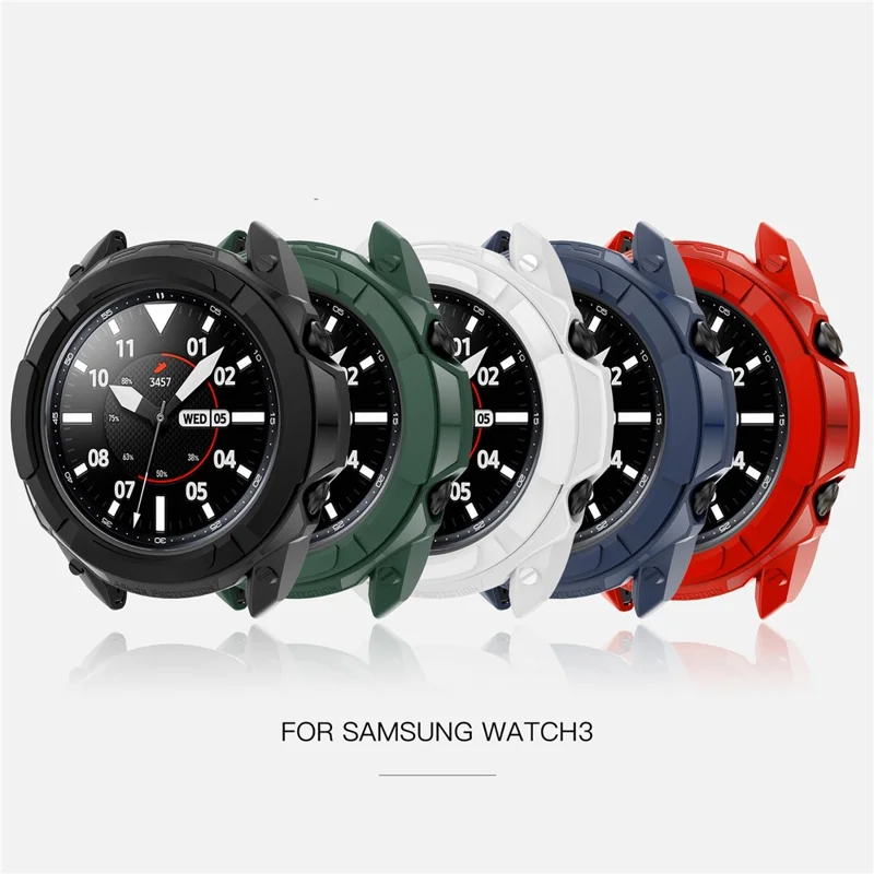 Soft TPU Armor Protective Watch Frame Case for Samsung Galaxy Watch3 45mm - Black
