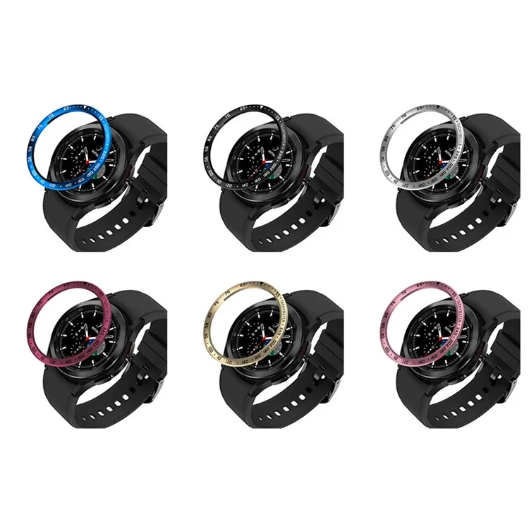 Conception D'échelle de Vitesse Couvercle D'anneau de Lunette de Protection en Acier Inoxydable Pour Samsung Galaxy Watch4 Classic 46 mm - or Rétro / Noir