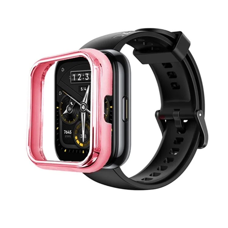 Vacuum Electroplatando PC Smart Watch Frame Anti-scratch Cubierta de Caja de Protección Para Realme Watch 2 Pro - Rosa Rosa