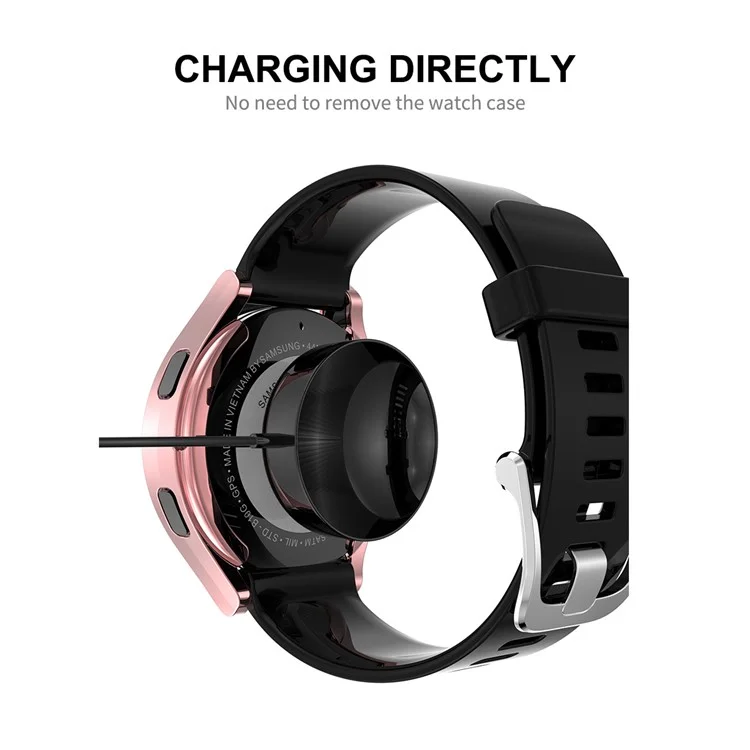 Enkay Hat Prince Electroplacado TPU Cobertura Completa Cubierta de la Caja de Vigilancia Para Samsung Galaxy Watch4 44mm - Rosado