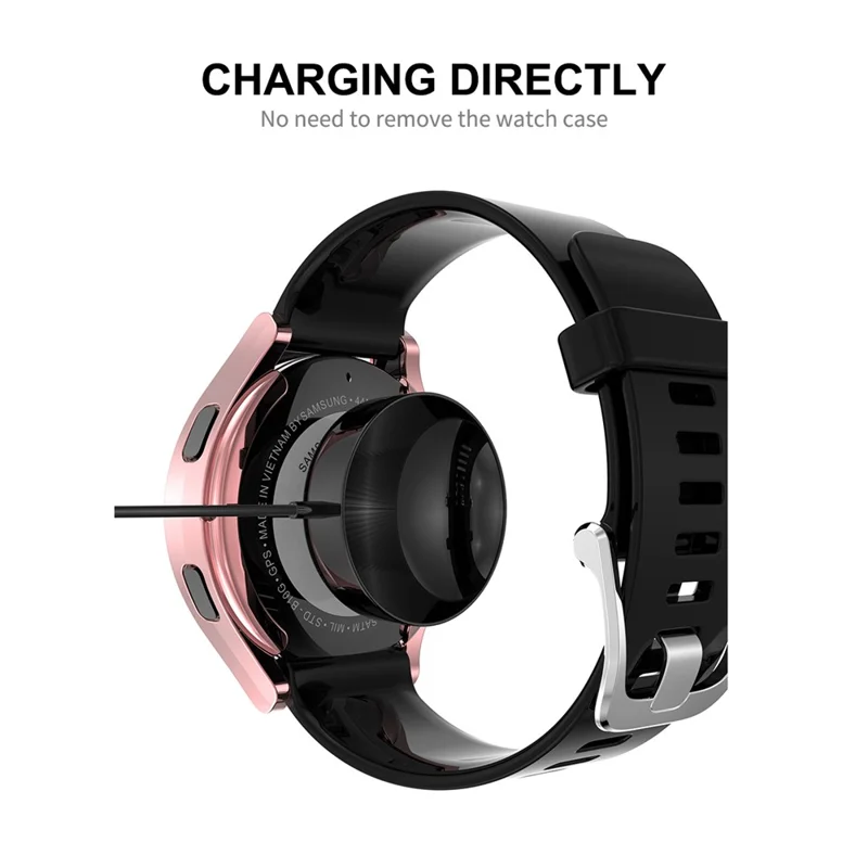 ENKAY HAT PRINCE Electroplated TPU Full Coverage Watch Case Cover for Samsung Galaxy Watch4 44mm - Black