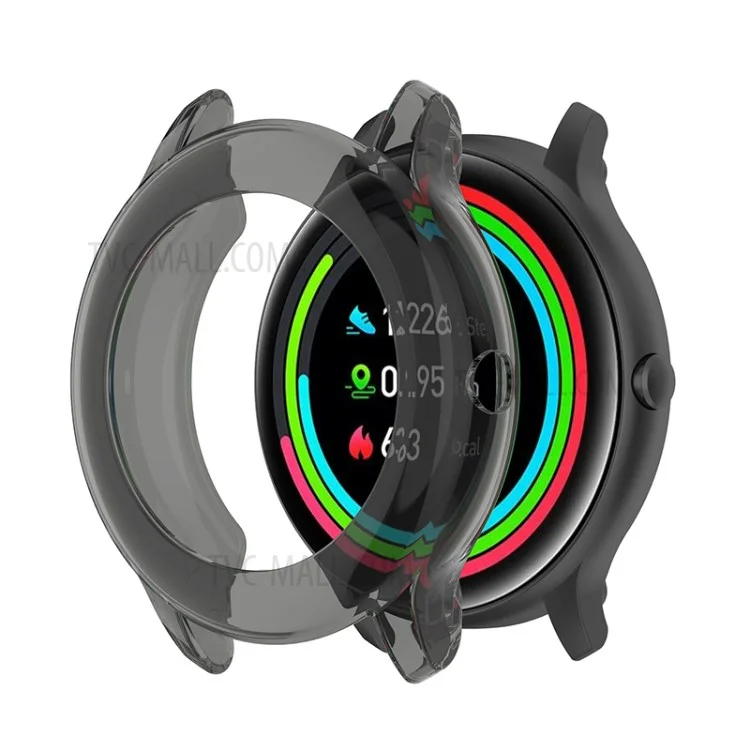 Para Imilab KW66 / YAMAY SW022 Clear Soft TPU Protector Bumper Watch Protective Case Frame Cover Shell - Transparente Negro