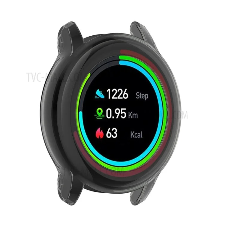 Para Imilab KW66 / YAMAY SW022 Clear Soft TPU Protector Bumper Watch Protective Case Frame Cover Shell - Transparente Negro