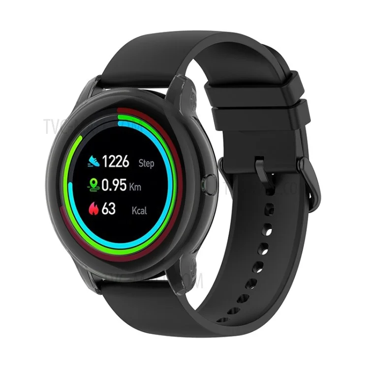 Para Imilab KW66 / YAMAY SW022 Clear Soft TPU Protector Bumper Watch Protective Case Frame Cover Shell - Transparente Negro
