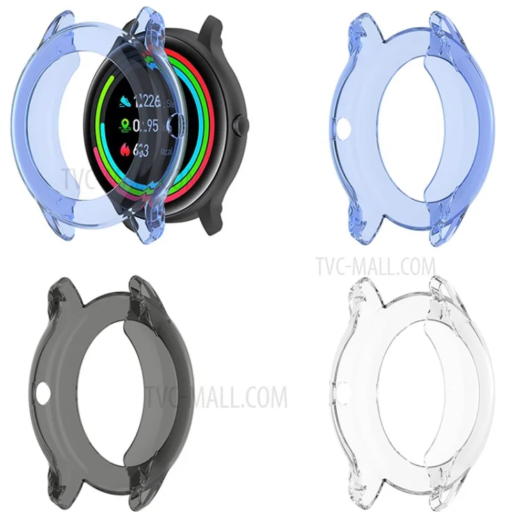 Para Imilab KW66 / YAMAY SW022 Clear Soft TPU Protector Bumper Watch Protective Case Frame Cover Shell - Transparente Negro