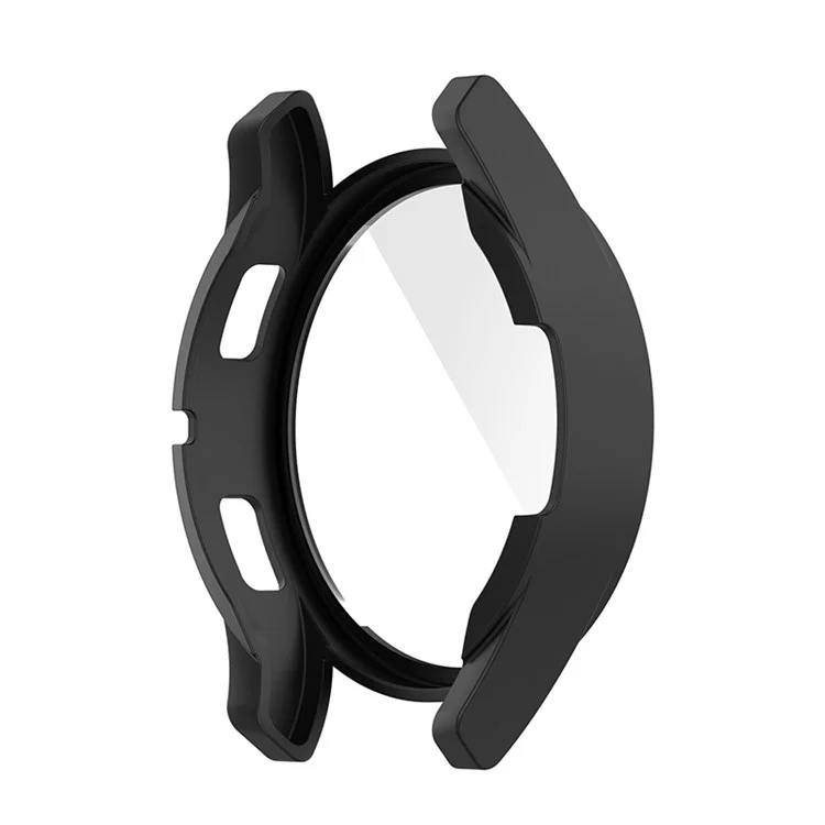 Cubierta Protectora De Parachoques Resistente A Los Arañazos De PC Dura PC Con Protector De Pantalla De Vidrio Templado Construido Para Samsung Galaxy Watch4 44mm - Negro