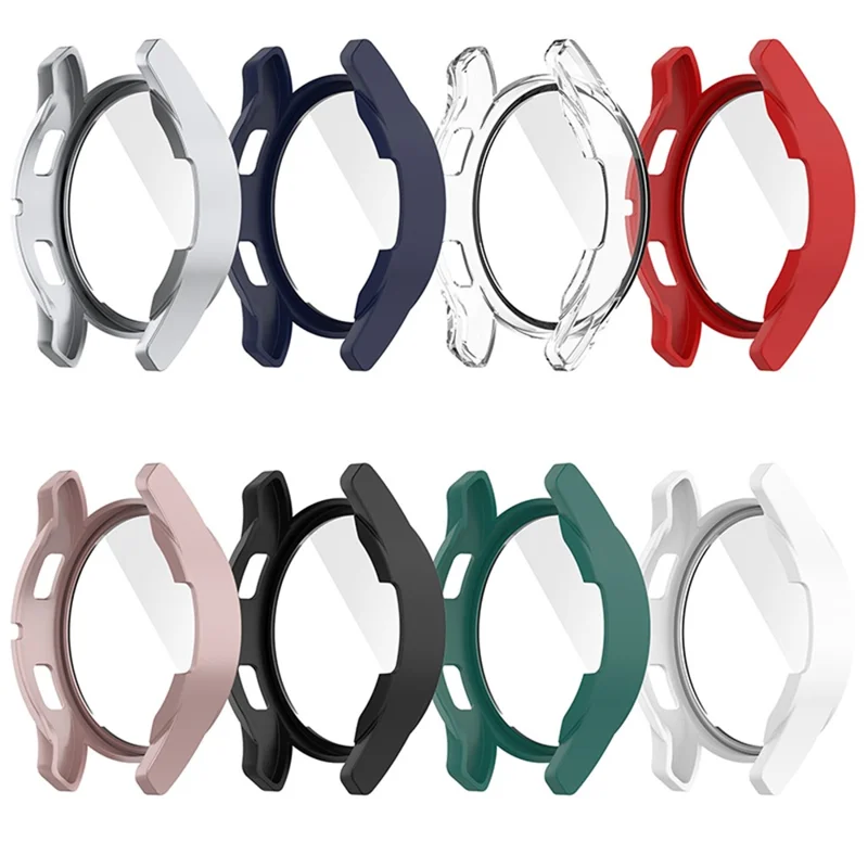 Hard PC Ultra-Thin Scratch-Resistant Bumper Protective Cover with Built in Tempered Glass Screen Protector for Samsung Galaxy Watch4 44mm - Midnight Blue