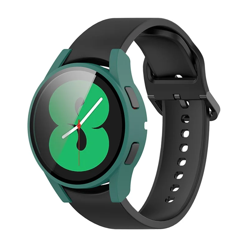 Hard PC Cover with Tempered Glass Screen Protector for Samsung Galaxy Watch4 40mm - Green