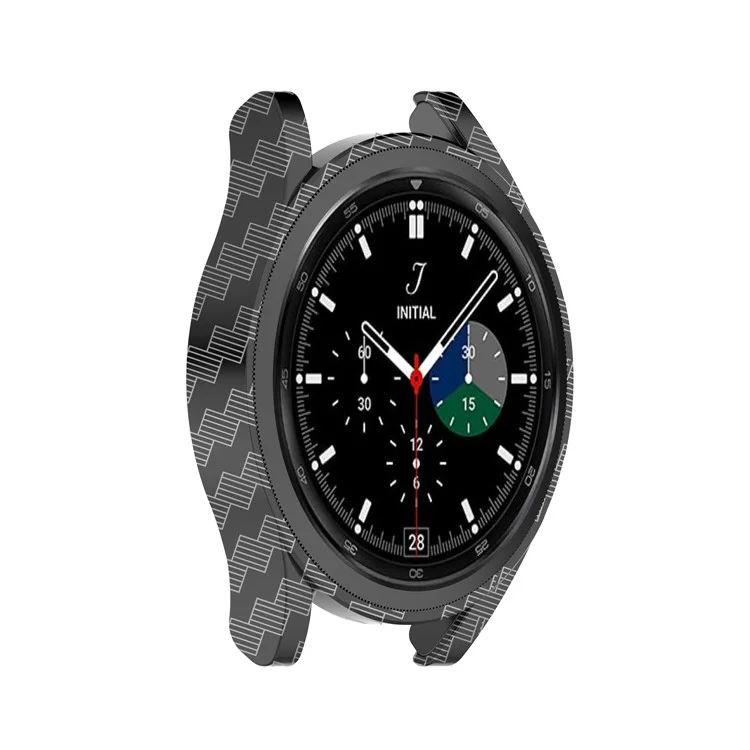 Half Half Half Half Half Selvador Caso de Relógio PC Hollowed PC Caso Para Samsung Galaxy Watch4 Classic 42mm - Fibra de Carbono