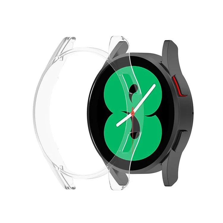 Capa Protetora de PC Shell Hollowed Half-pack Anti-queda para Samsung Galaxy Watch4 44mm - Branco Transparente