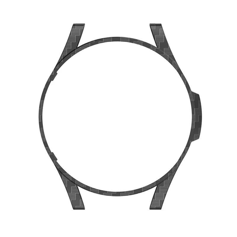Pattern Printing Hollowed Hard PC Half Case Anti-scratch Watch Protective Shell for Samsung Galaxy Watch4 44mm - Carbon Fiber