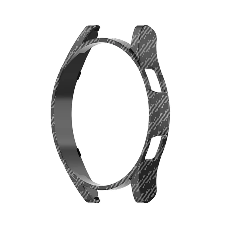 Pattern Printing Hollowed Hard PC Half Case Anti-scratch Watch Protective Shell for Samsung Galaxy Watch4 44mm - Carbon Fiber