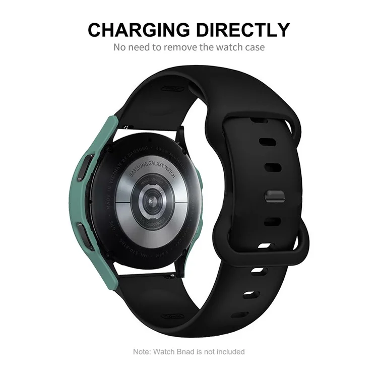 Enkay Hat Prince 2-en-1 Conception Étui de PC Dur Caoutchouté Avec Protecteur D'écran en Verre Trempé Pour Samsung Galaxy Watch4 44 mm - Vert