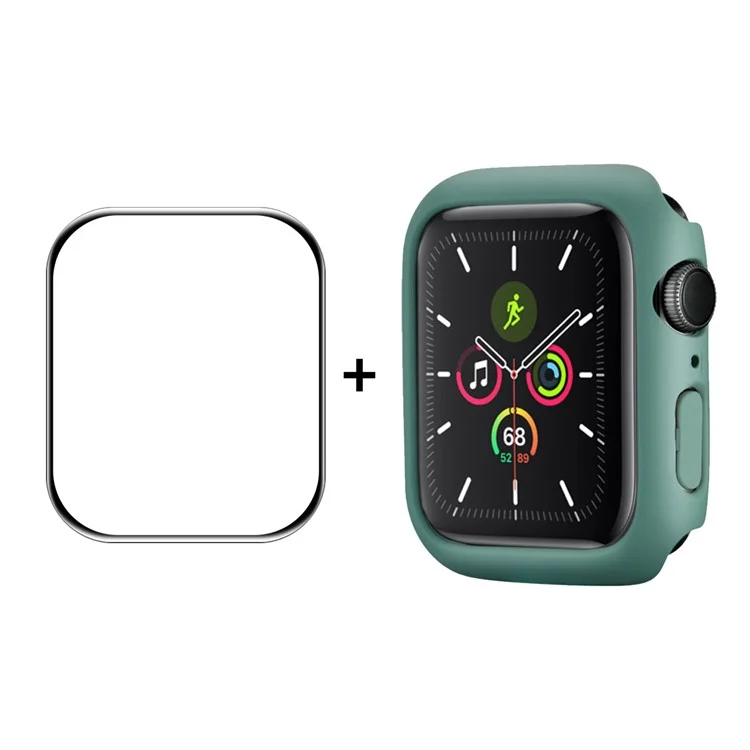 Enkay Hat Prince Cobertura Completa Case de Cubierta de PC de Goma Protectora Con Protector de Pantalla de Vidrio Templado PMMA Para Apple Watch Series 7 45 mm - Verde