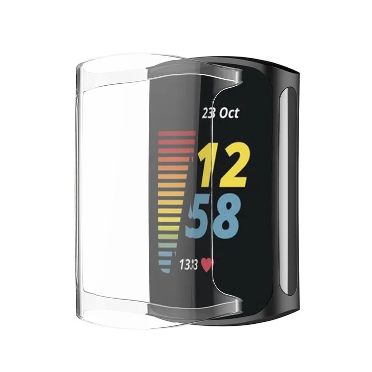 Housse de protection globale en TPU souple avec électrodépôt Ultra-Fine pour Fitbit Charge 5 - Transparente