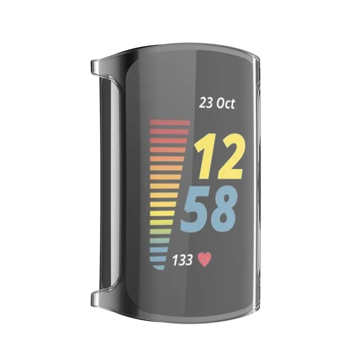 Housse de protection globale en TPU souple avec électrodépôt Ultra-Fine pour Fitbit Charge 5 - Transparente