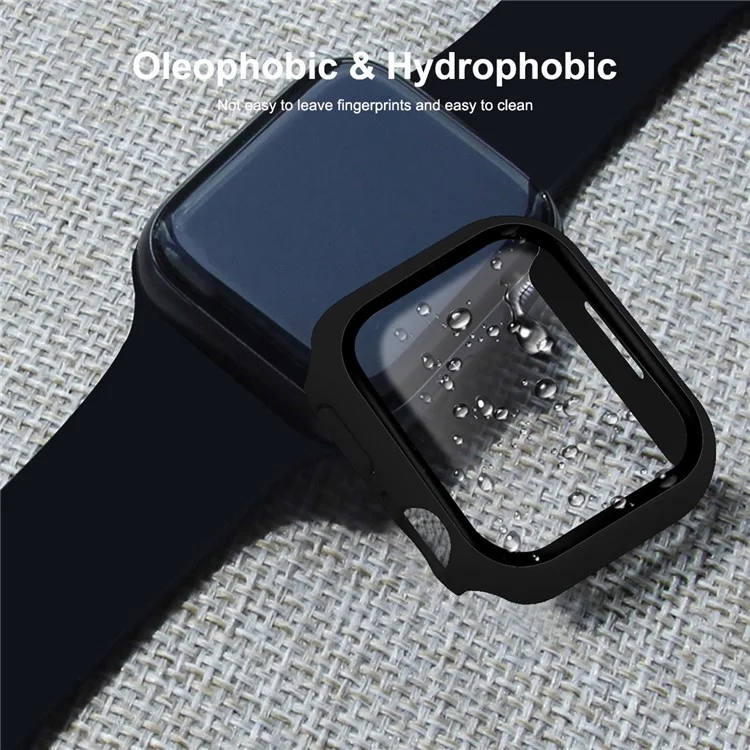 Enkay Hat Prince 2-in-1 Design Touch-sensitiver Gummi-hart-pc-hülle Mit 9-stündiger Temperatur-glasschriftenschutz Für Apple Watch Serie 7 45mm - Grün