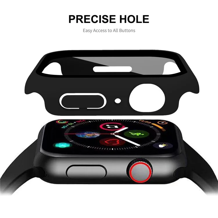 Enkay Hut Prince 2-in-1-design Rundum Rund um Gummierten Hart-pc-rahmen Mit Integriertem 9-stündigen Geschmacksbildschirmschutz Für Apple Watch Serie 7 41mmmm - Schwarz