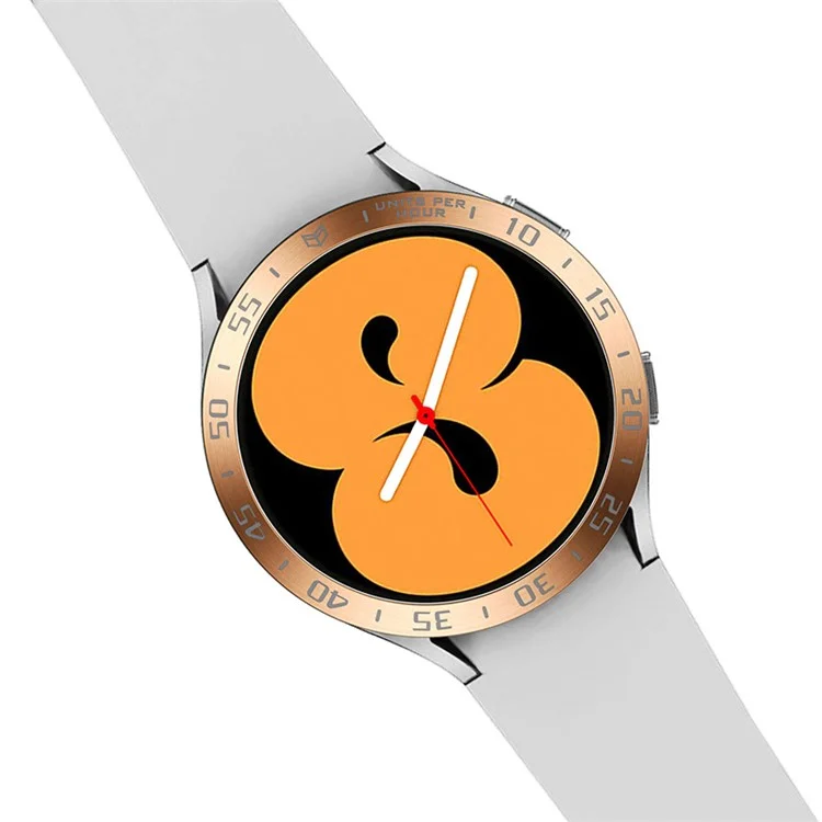 Protección Anti-scratch Case de Acero Inoxidable Anillo de Bisel Para Samsung Galaxy Watch4 44 mm - Oro Rosa/gris