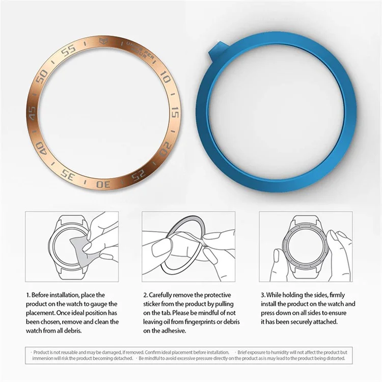 Protección Anti-scratch Case de Acero Inoxidable Anillo de Bisel Para Samsung Galaxy Watch4 44 mm - Oro Rosa/gris
