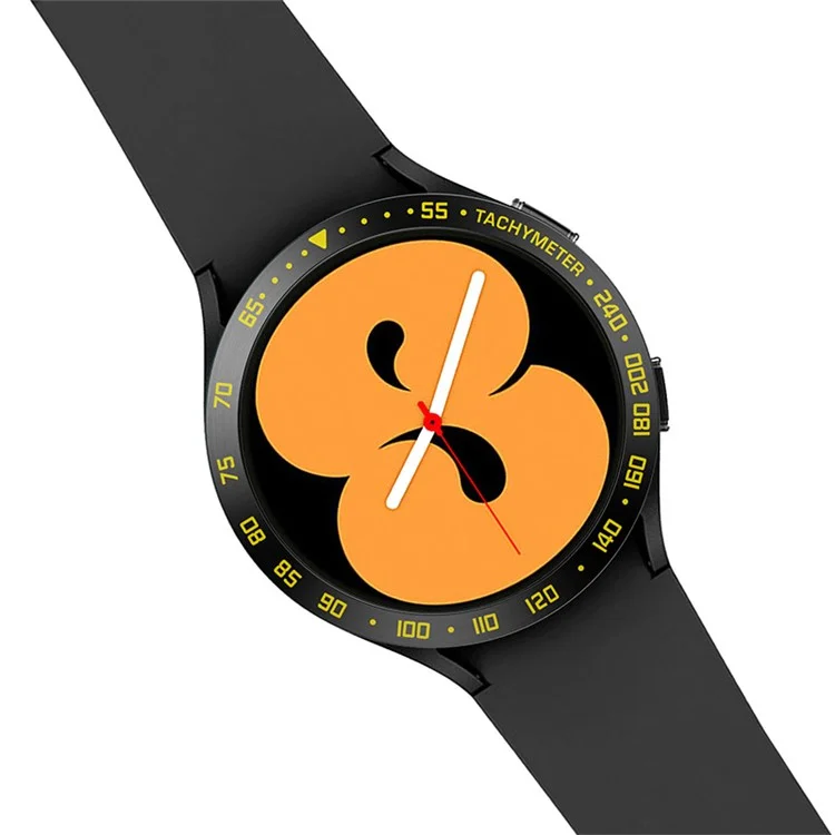 Decorative Stainless Steel Watch Bezel Ring Cover Protector for Samsung Galaxy Watch4 40mm - Black / Yellow
