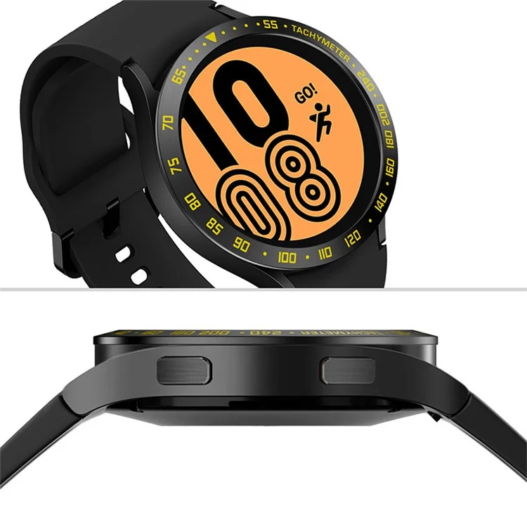 Decorative Stainless Steel Watch Bezel Ring Cover Protector for Samsung Galaxy Watch4 40mm - Black / Yellow
